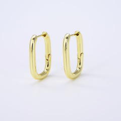 Fashion Ear Jewelry  18k Gold Plated Brass Hoop Simple Chunky Earrings for Women