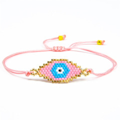 BG1007 Delicate Handmade Miyuki Seed Beaded Evil Evileye Eye Woven Charm Bracelet for Women