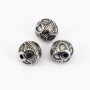 S1099 China Factory Antique Silver 304 Stainless Steel Round Spacer Beads for Bracelet Jewelry Making