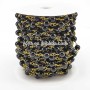 BCL1171 Black Onyx Beaded Wire Wrapped Rosary Chains