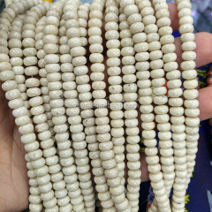 SB6593 Top sell cream riverstone river stone abacus rondelle beads