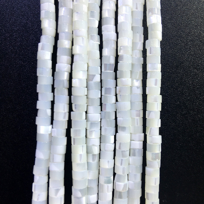SP4228 White Yellow Mother of Pearl Shell Tube beads,Brown MOP shell Heishi Disc beads