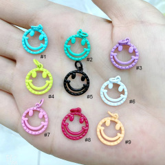 JS1593 18k Gold Plated brass metal colorful enamel face smile smiley charms Pendant