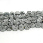 CR5174 Wholesale Sparkly Silver Druzy Coin beads,Titanium Quartz Druzy Round Beads