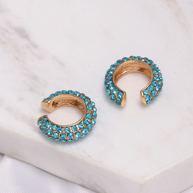 EM1096 Fashion Crystal PaveHuggie Hoop Cartilage Earrings for Women Girls