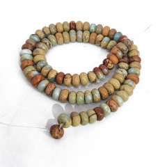 SM3133  Snakeskin Jasper Rondelle Beads, African Opal Imperssion Stone Abacus Beads