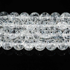 CR5515 Clear crackled crackle crystal quartz beads,white flower quartz beads