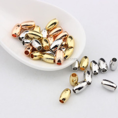 JS1229 Wholesale silver rose gold gold plated brass drum beads,gold rice spacer beads