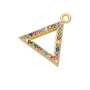 CZ7750 Dainty Mini Gold Rainbow CZ Micro Pave Crescent Geometric Charm Pendants for Bracelet Charm