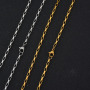 NS1068 High quality Gold Plated Stainless Steel Figaro link Cable Chain Necklace