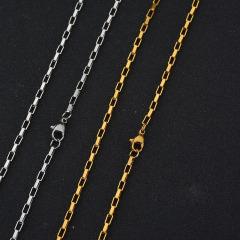 NS1068 High quality Gold Plated Stainless Steel Figaro link Cable Chain Necklace