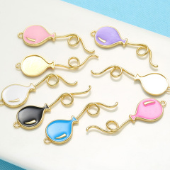 JS1570 Gold Plated brass metal multi colored enamel balloon charms Pendant JS1570 Gold Plated brass metal multi colored enamel balloon charms Pendant