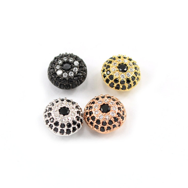 CZ6898 Fashion cz micro pave beads evil eyes beads,cubic zirconia findings for jewelry making