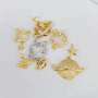 CZ8393 Celestial Charms 18K Gold CZ Saturn Planet Satellite Charm Pendant for Necklace,,Bracelet Jewelry Making