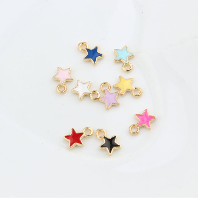 JS1517 Mini Chic Enamel Star Charm for Jewelry Bracelet Making,tiny jewelry supplies