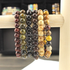 BW1016 Handmade natural wooden Sandalwood bead bracelets,elastic healing wood bead bracelet for women men