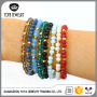 BRP1479 Hot sale dainty gold accent & crystal beaded bracelets,stackable stacking bracelet