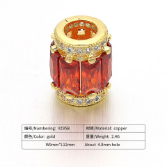 CZ6689 Wholesale CZ micro pave tube beads ,cubic zirconia pave spacers tube beads