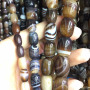 AB0181 Natural coffee stripe agate drum beads,barrel shaped brown striped agate beads