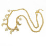 NM1042 Wholesale gold plated rainbow enamel evil eyes crescent moon and star dangle charms celestial chocker necklace
