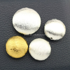 JS1379 Hotsale Unique Matte Gold Silver Etched Coin Rondelle Abacus  Flying Saucer Wheel Spacer Jewelry Beads