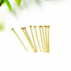 S1074,Gold Stainless Steel Jewelry Findings Accessories Supplies Gold Plated Stainless Steel Flat Head Pins Headpins