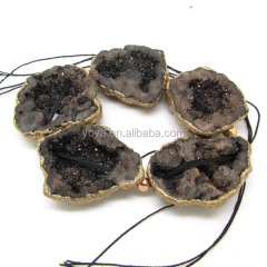 AB0405 New style gold electroplated coffee chunky druzy beads