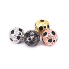 CZ7438 Silver Gunmetal Rose Gold CZ Micro Pave Football Beads,Cubic Zirconia Football Beads