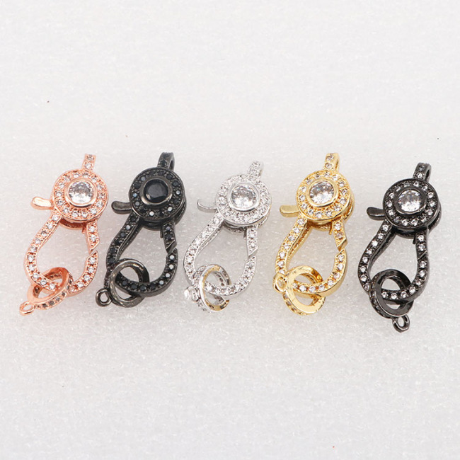 CZ8046 Necklace Connectors CZ Micro Pave Lobster Claw Clasps for necklace,Cubic Zirconia Clasps,Diamond Clasps