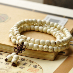 108 8mm Variety of Ceramic Tibetan Buddhist Prayer Beads Necklace Buddha Mala Rosary 3 layers Charm Bracelet for Women