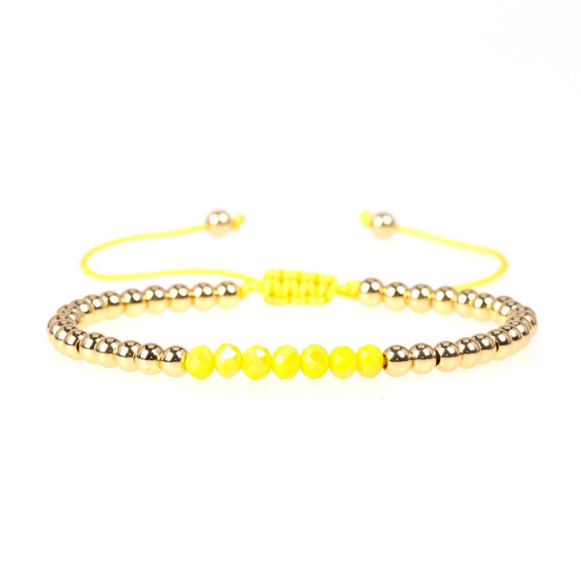 BM1019 New Metal Ball Beads & Cut Crystal Glass Beads Bracelet ,Gold Plated Copper Ball Beads Bracelet For Jewelry Rope