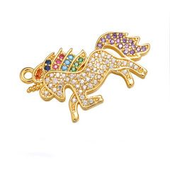 CZ7920 Chic CZ Diamond Micro Pave Horse Unicorn Pegasus Charm Pendant