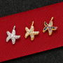 CZ7870 Mini Gold Rainbow CZ Micro Pave Starfish Charm Pendants