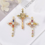 CZ8146  CZ Zircon Micro Pave Cross Charm Pendant  Diamond Necklace For Jewelry