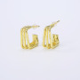 Wholesale Fashion 18K Gold Plated Brass Hoop Studs Huggies Minimals Simple Earring