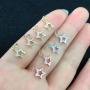 CZ8217 Dainty Celestial Jewelry supplies minimal Mini CZ Micro Pave Star Charm,Small Diamond Cubic Zirconia Star Charms