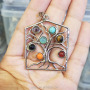 JF7231 7 Chakra Crystal Gemstone Pendant, Healing Crystal Yoya Pendant Jewelry