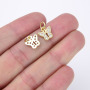 CZ8298 Dainty Tiny Mini Small Clear CZ Diamond Butterflies Charm,Tiny Minimal Zircon Cubic Zirconia Butterfly Charm Pendant