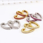 EC1634 2020 Womans Fashion Gold Plated Diamond CZ Micro Pave Heart Charm Huggie Earrings