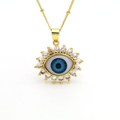 NZ1276 Gold evil eye choker necklace, good luck layered necklace, evil eye amulet jewelry gift for women