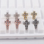 EC1467 Fashion Minimal tiny CZ Micro Pave Cross Stud Earrings,dainty Diamond Pave Cross Studs