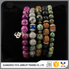 BRP1464 Elegant natural stone bracelets with charms,healing African turquoise gemstone beaded bracelets for men and women
