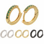 EC1206 Dainty Gold Plated Diamond Micro Pave Rainbow Cubic Zirconia CZ Huggie Hoop Earrings for Women Gift