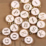 JS1519 Mini Chic Dainty Enamel Alphabet Letter Initial Disc Charm for Jewelry Bracelet Making,tiny jewelry supplies