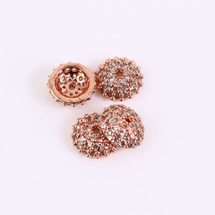 CZ6785 CZ Micro Pave Bead Caps, CZ Tassel Caps With White Zircon,Loose Findings For Jewelry Making