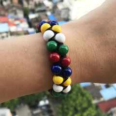 BRH0902 Colorful summer bracelet,women's braided double macrame adjustable bracelet jewelry lgbt gay pride bracelet
