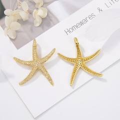 CZ8160 Fashion Micro Pave Starfish Charms Pendant ,Sea Star Pendant For Jewelry Necklace Findings