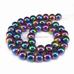 HB3155 Rainbow Titanium Plated Hematite Gemstone Beads