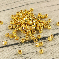 JS1225 Tiny Mini 2mm,3mm,4mm Gold Metal Faceted Cube Nugget Beads,4mm Square Cube Spacer Beads