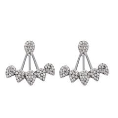 EM1062 Trendy Rhinestone Crystal Spike Minimalist ear jackets, Ear jackets with spikes, Geometric earrings